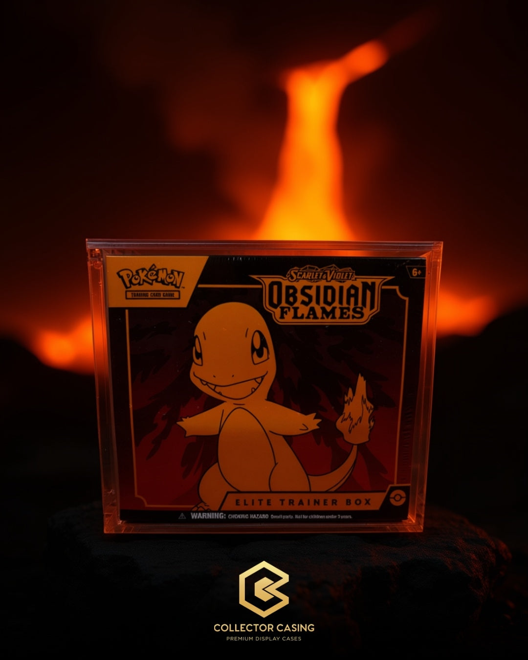 ETB display case on shelf